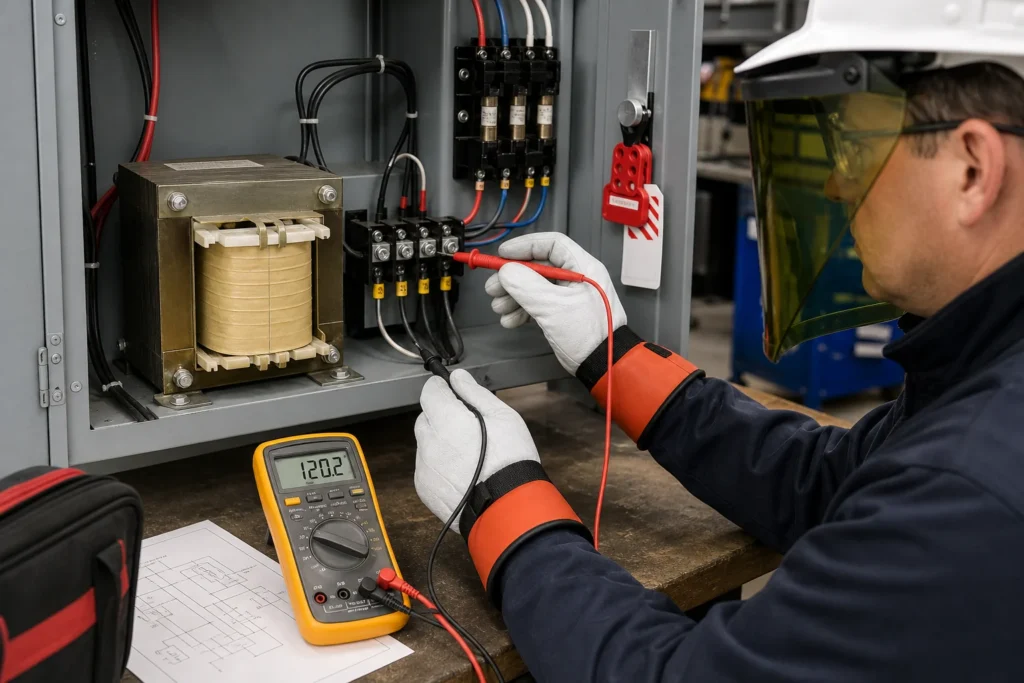 480v to 120v control transformer wiring diagram testing