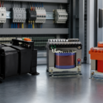 Three control power transformers in an industrial control cabinet application
