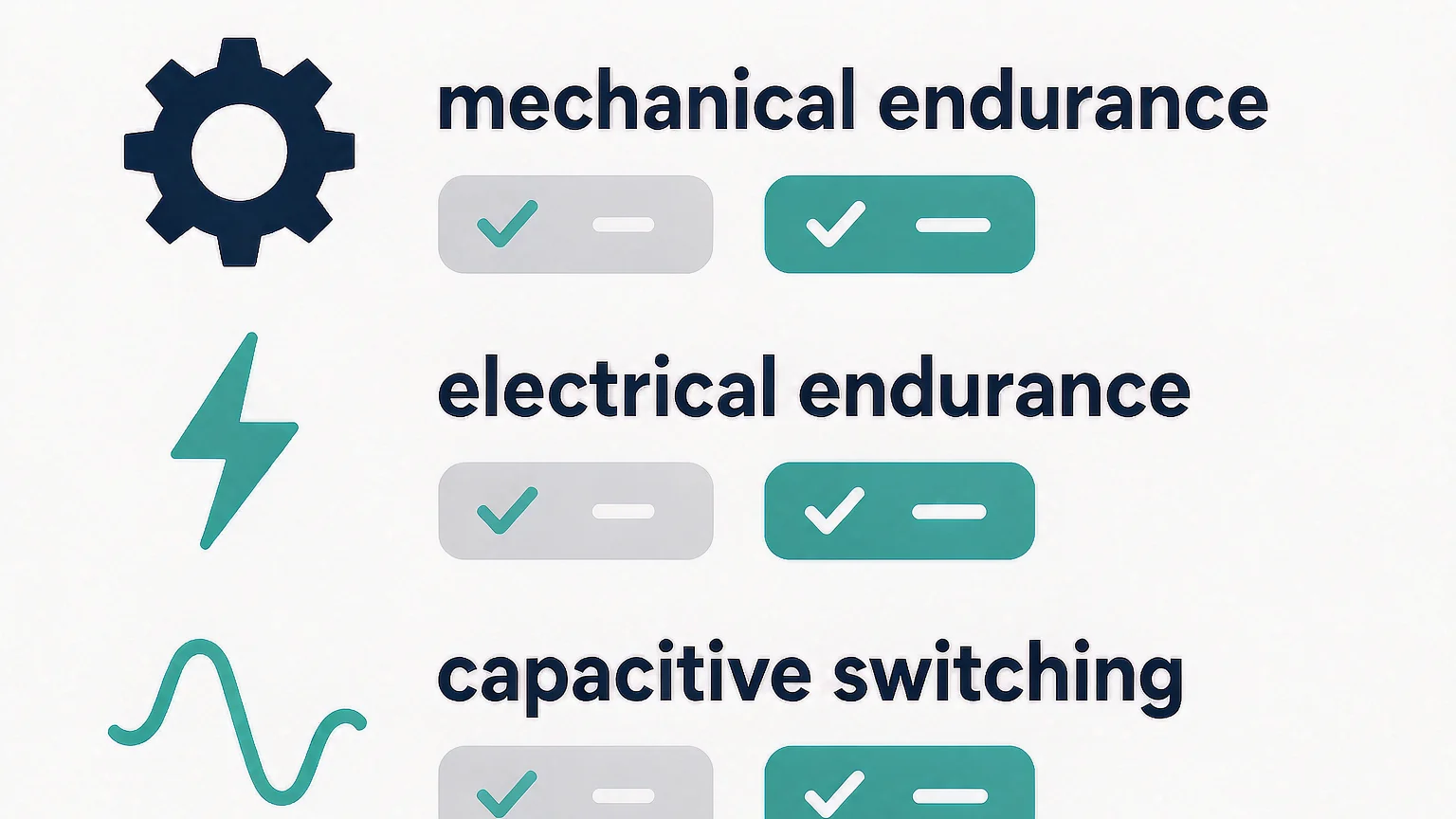 Table chart comparing IEC 62271-100 mechanical electrical and capacitive switching endurance classes M1 M2 E1 E2 C1 C2