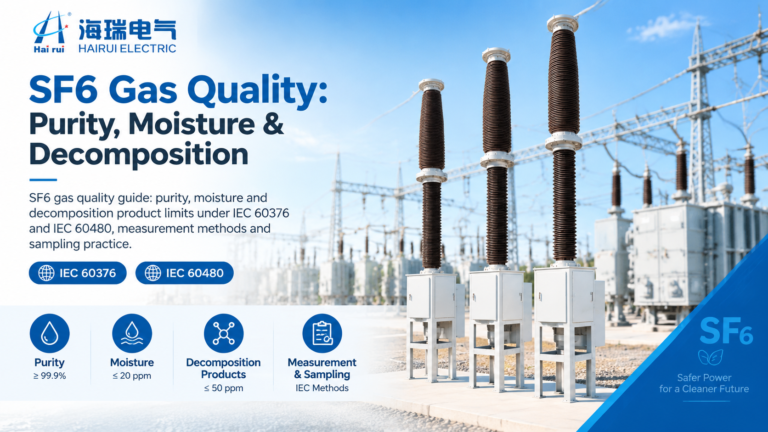 SF6 Gas Quality: Purity, Moisture & Decomposition (IEC 60376 / IEC 60480)